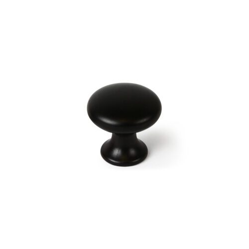 BLÍSTER COM 4 PUXADORES REDONDOS PARA MÓVEIS. FABRICADO EM ZAMAK E ACABAMENTO PRETO MATE. MOD. 760 Ø25mm. REI