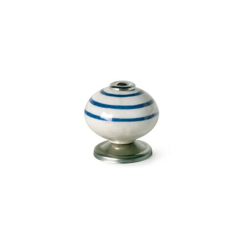 BLÍSTER COM 4 PUXADORES REDONDOS PARA MÓVEIS. FABRICADO EM PORCELANA E ACABAMENTO AZUL. MOD. E501 Ø40mm. REI