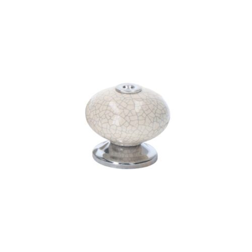 BLÍSTER COM 4 PUXADORES REDONDOS PARA MÓVEIS. FABRICADO EM PORCELANA E ACABAMENTO BRANCO. MOD. E509 Ø40mm. REI