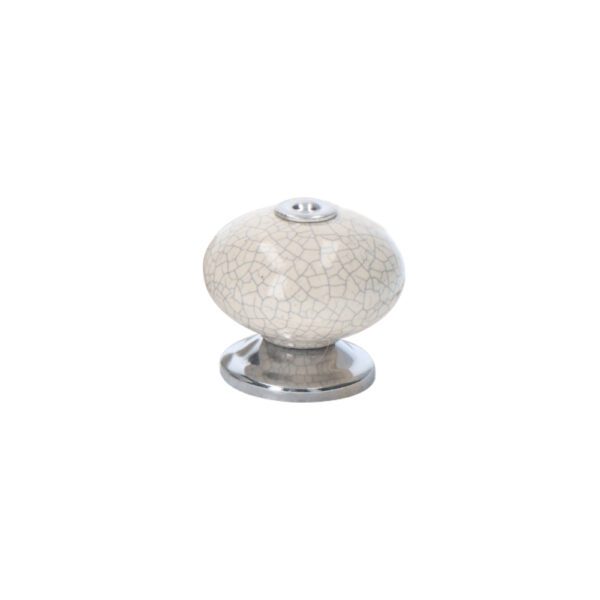 BLÍSTER COM 4 PUXADORES REDONDOS PARA MÓVEIS. FABRICADO EM PORCELANA E ACABAMENTO BRANCO. MOD. E509 Ø40mm. REI