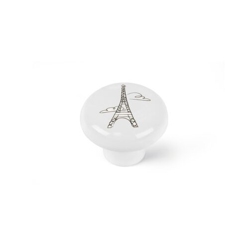 ULT. UNIDADES BLÍSTER COM 4 PUXADORES REDONDOS PARA MÓVEIS. FABRICADO EM PORCELANA E ACABAMENTO ILUSTRADO. MOD. E816 Ø40mm. REI