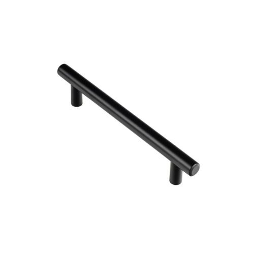 BLÍSTER COM 4 PUXADORES PARA MÓVEIS TIPO ASA. FABRICADO EM INOX E ACABAMENTO PRETO MATE. MOD. 891H ENTRE PONTOS 128mm. REI