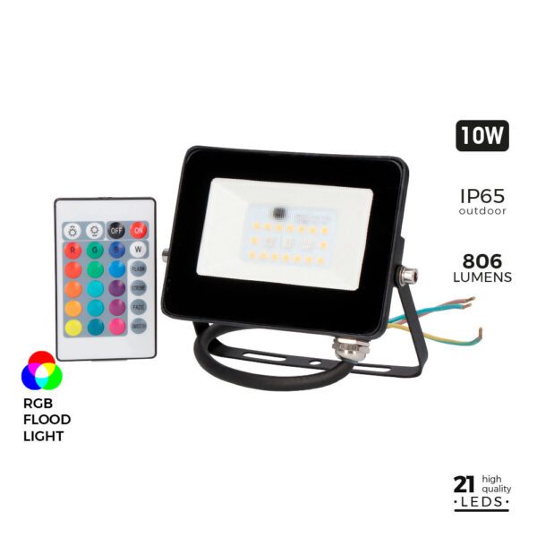 PROJETOR LED RGB 10W 806lm 12X8,8X2,4cm EDM
