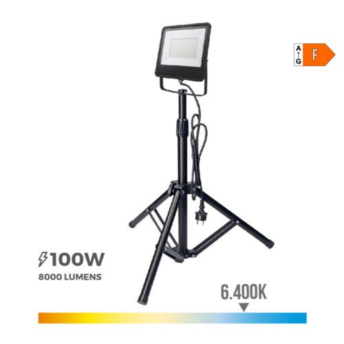 PROJETOR LED COM TRIPÉ 100W 6400K EDM