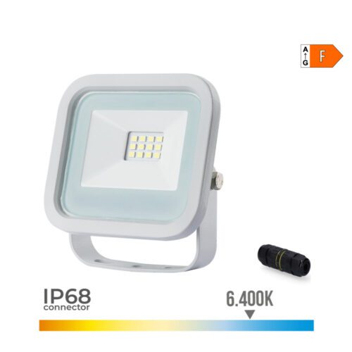 PROJETOR LED 10W 700lm 6400K LUZ FRIA 9,2X2,7X8,1cm COR BRANCO EDM