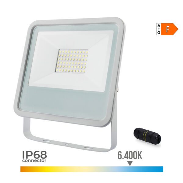 PROJETOR LED 50W 3500lm 6400K LUZ FRIA 19,2X2,9X17,5cm COR BRANCO EDM
