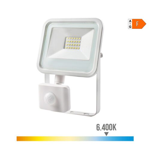 PROJETOR LED 20W 1400lm 6400K LUZ FRIA COM SENSOR DE PRESENÇA 15,8X4,5X12,4cm EDM