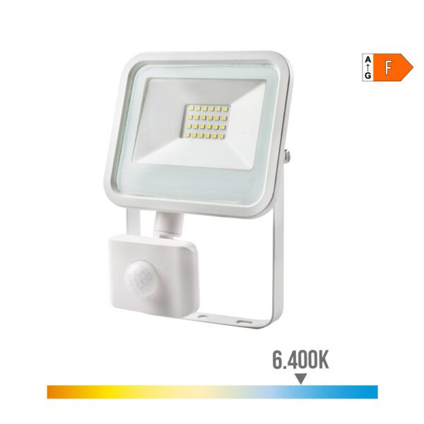 PROJETOR LED 20W 1400lm 6400K LUZ FRIA COM SENSOR DE PRESENÇA 15,8X4,5X12,4cm EDM