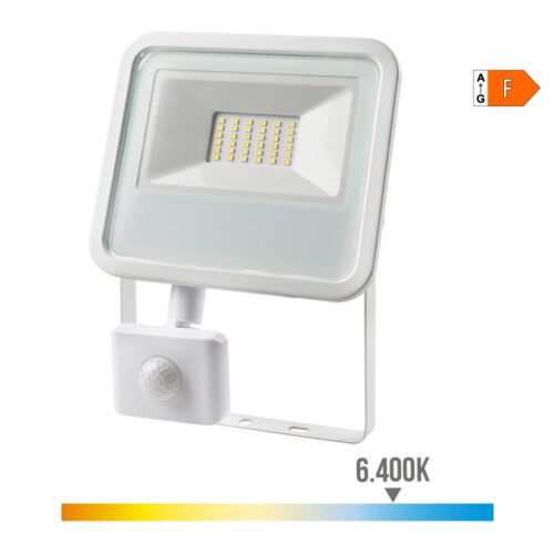 PROJETOR LED 30W 2100lm 6400K LUZ FRIA COM SENSOR DE PRESENÇA 20X4,5X15,8cm EDM
