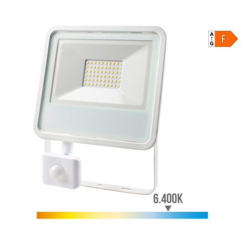 PROJETOR LED 50W 3500lm 6400K LUZ FRIA COM SENSOR DE PRESENÇA 23,8X4,5X19,2cm EDM