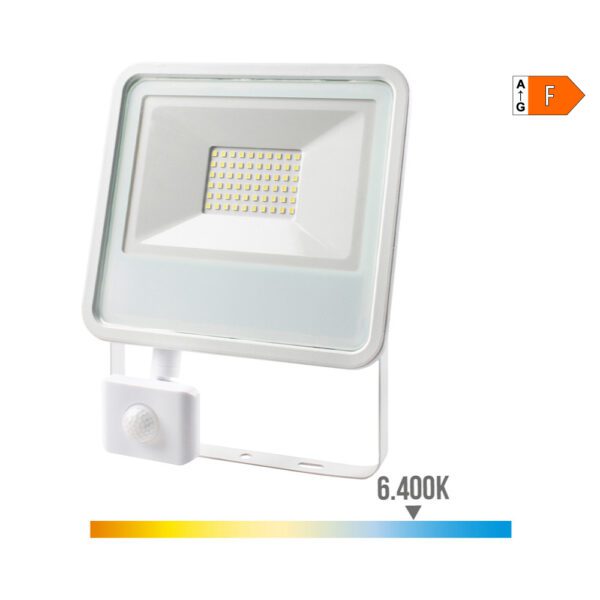 PROJETOR LED 50W 3500lm 6400K LUZ FRIA COM SENSOR DE PRESENÇA 23,8X4,5X19,2cm EDM