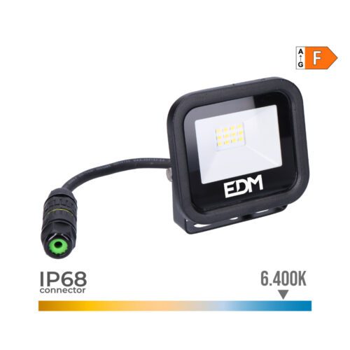 PROJECTOR DE LED 10W 800lm 6400K LUZ FRIA BLACK SERIES 9,2X8,1X2,7cm EDM