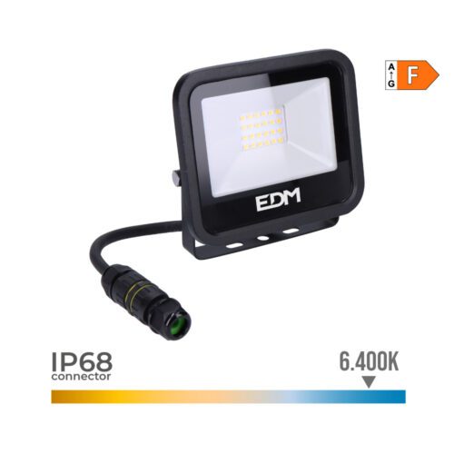 PROJETOR LED 20W 1520lm 6400K LUZ FRIA BLACK SERIES 12,4X10,6X2,8cm EDM
