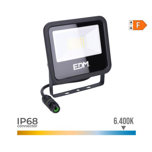 PROJETOR LED 30W 2370lm 6400K LUZ FRIA BLACK SERIES 15,8X13,5X2,9cm SERIES EDM