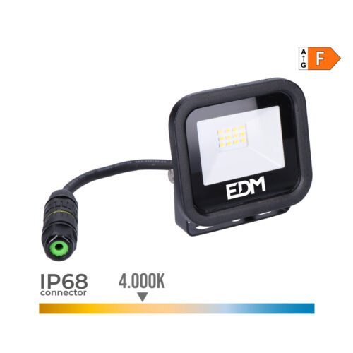 PROJETOR LED 10W 800lm 4000K LUZ DIA BLACK SERIES 9,2X8,1X2,7cm EDM