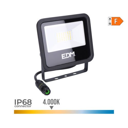PROJETOR LED 30W 2370lm 4000K LUZ DIA 15,8X13,5X2,9cm BLACK SERIES EDM