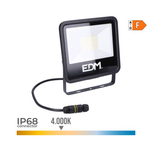 PROJETOR LED 50W 4000lm 4000K LUZ DIA BLACK SERIES EDM