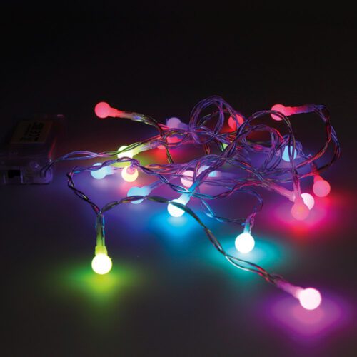 °GRINALDA MULTICOR 10 LEDS ESFERICOS RGB A PILHAS IP20 1,3m