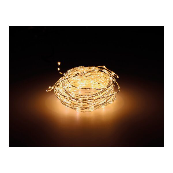 GRINALDA MICRO LED EXTRA DENSE LUZ QUENTE INTERMITENTE 14m 567L CABO PRATEADO