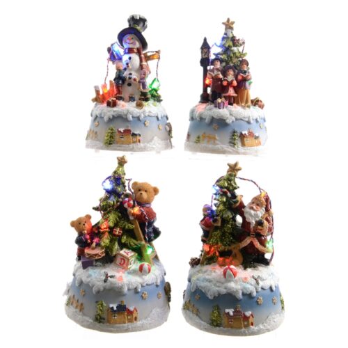 FIGURAS DE NATAL LED 10x9x15,5cm 3xAA MODELOS SORTIDOS