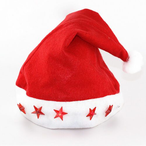 GORRO DE NATAL COM LUZES LED 30x40cm
