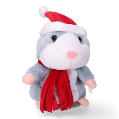HAMSTER NATALINO DE FELPA 10x11x12cm