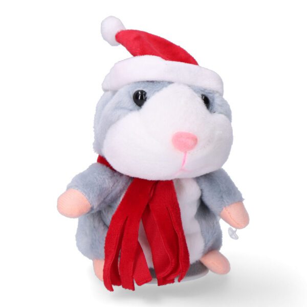 HAMSTER NATALINO DE FELPA 10x11x12cm
