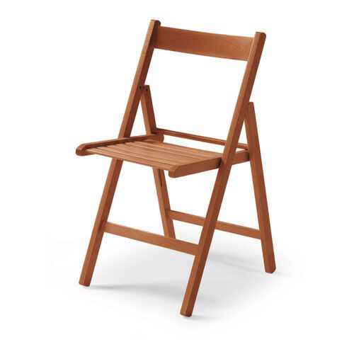 CADEIRA DOBRAVEL DE MADEIRA NATURAL COR CEREJA 79x42,5x47,5cm