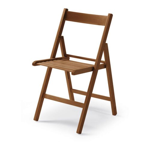 CADEIRA DOBRAVEL DE MADEIRA NATURAL COR NOGAL 79x42,5x47,5cm