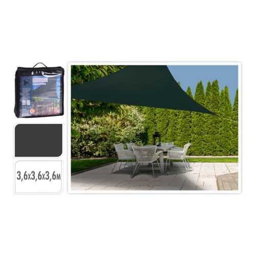 TOLDO DE TECIDO TRIANGULAR COR: CINZA ESCURO 360X360X360cm AMBIANCE