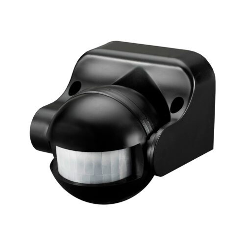 DETECTOR DE MOVIMENTO COM REGULADOR NOITE/DIA AJUSTÁVEL 180° IP44 PRETO EDM