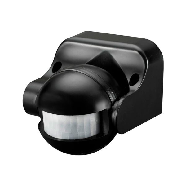 DETECTOR DE MOVIMENTO COM REGULADOR NOITE/DIA AJUSTÁVEL 180° IP44 PRETO EDM