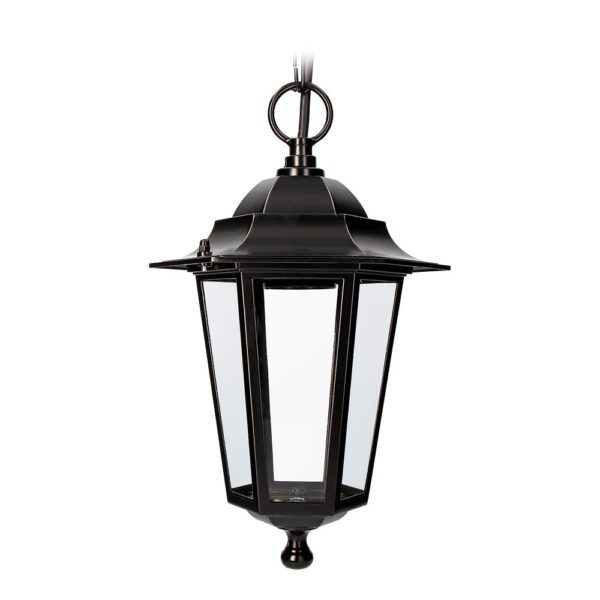 CANDEEIRO DE TETO EM ALUMÍNIO E VIDRO IP44 E27 60W COR PRETO Ø19.2x945,7cm MODELO ZURICH. EDM