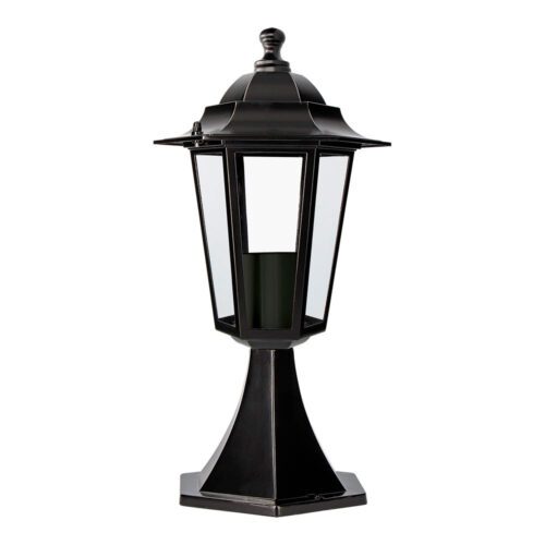 CANDEEIRO PARA MURO EM ALUMÍNIO IP44 E27 60W COR PRETO Ø16x40cm MODELO ZURICH EDM