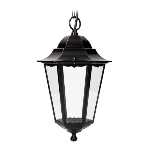 ULT. UNIDADES CANDEEIRO DE TETO EM ALUMÍNIO E VIDRO IP44 E27 100W COR PRETO Ø22x96,5cm MODELO MARSELLA. EDM