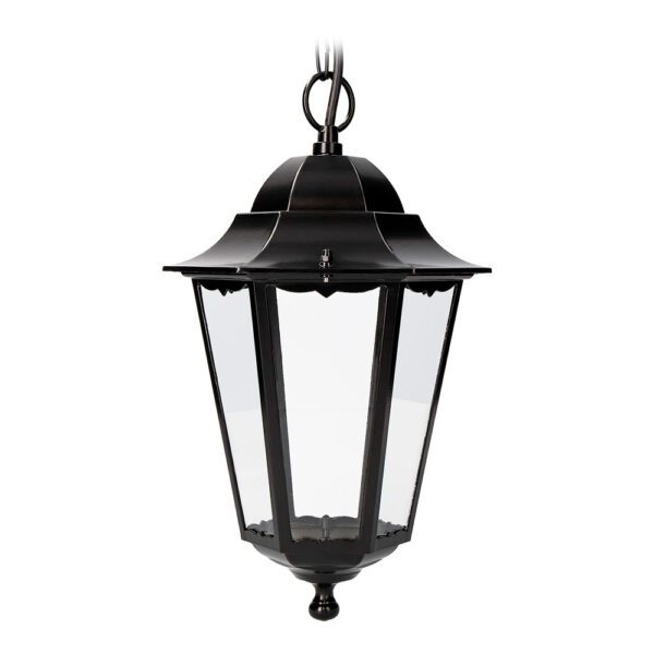 ULT. UNIDADES CANDEEIRO DE TETO EM ALUMÍNIO E VIDRO IP44 E27 100W COR PRETO Ø22x96,5cm MODELO MARSELLA. EDM