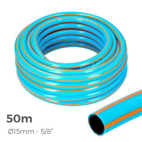 MANGUEIRA DE JARDIM ANTI-TORÇÃO PROFISSIONAL Ø INTERIOR 15mm Ø EXTERIOR 20mm (5/8") - ROLO 50m EDM