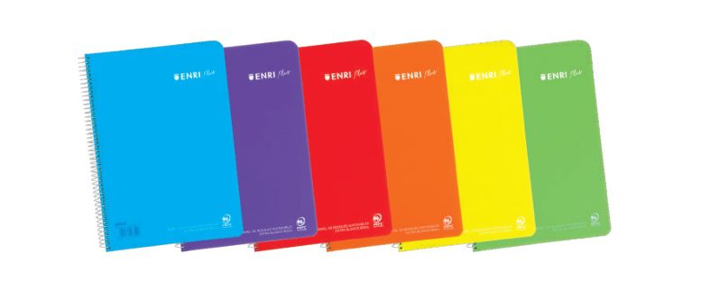 Enri Plus Cuaderno Espiral Formato Cuarto Liso 80 Hojas 90gr Cubierta De Plastico Colores