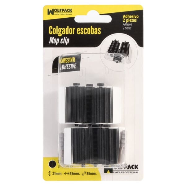 Colgador Adhesivo / Atornillable Para Escobas, Fregonas, Cepillos, Recogedores (Blister 2 piezas) - Image 4