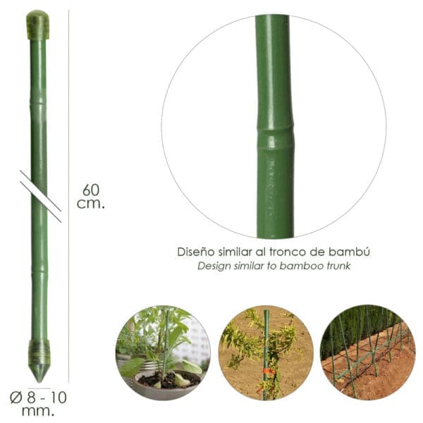 Tutor Varilla Bambú Plastificado Ø  8  - 10 mm. x  60 cm. (Paquete 10 Unidades) - Image 2