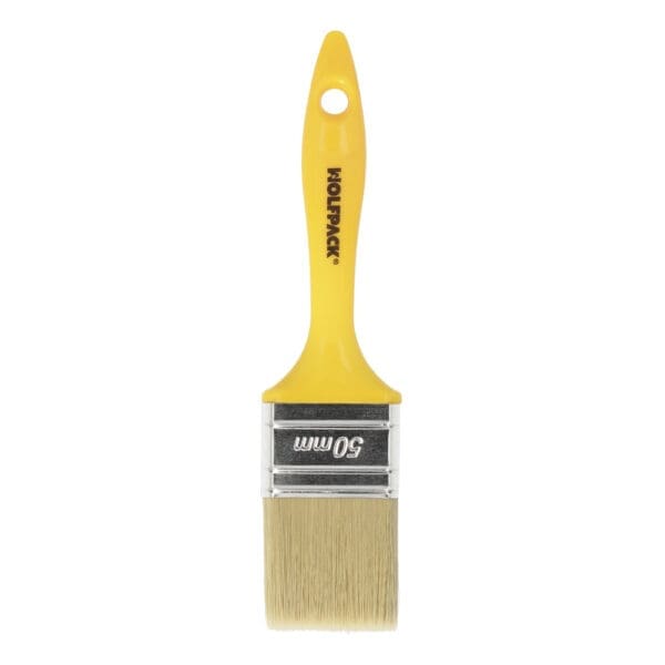 Paletina Profesional Cerda Blanca Ancho 50 mm. Cerdas Naturales Mango Plastico Ergonomico, Brocha Pintor, Pincel Pintura