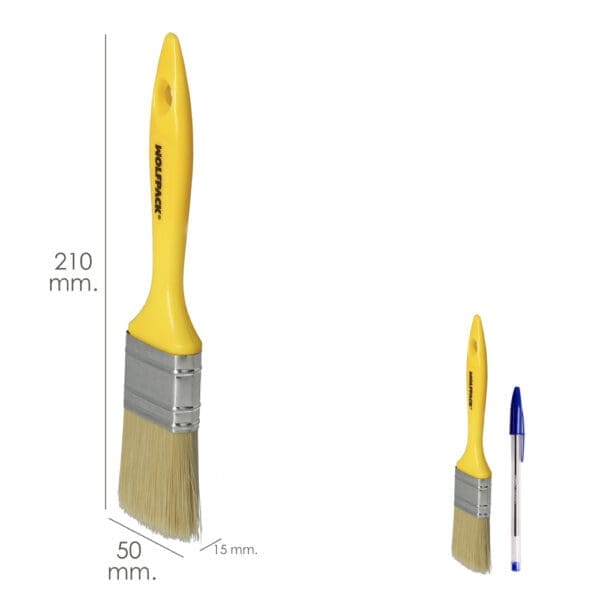 Paletina Profesional Cerda Blanca Ancho 50 mm. Cerdas Naturales Mango Plastico Ergonomico, Brocha Pintor, Pincel Pintura - Image 2