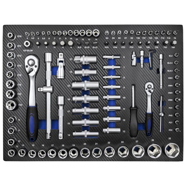 CONJUNTO DE 4 MÓDULOS DE CARBONO EVA PARA FERRAMENTAS - AZUL - Image 2
