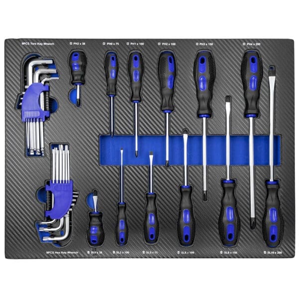 CONJUNTO DE 4 MÓDULOS DE CARBONO EVA PARA FERRAMENTAS - AZUL - Image 4