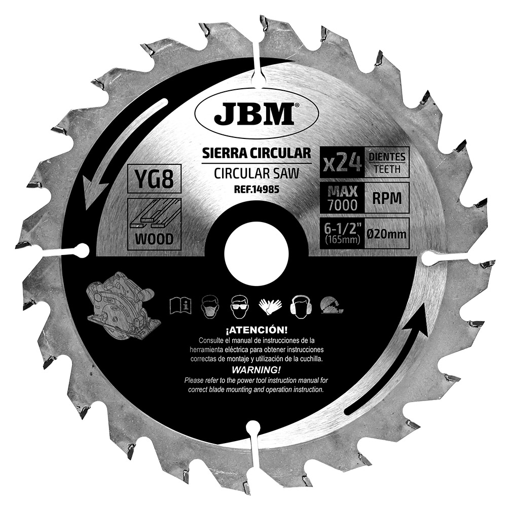 SERRA CIRCULAR, 24 DENTES, 165 MM, PARA MADEIRA. PARA REF. 60007