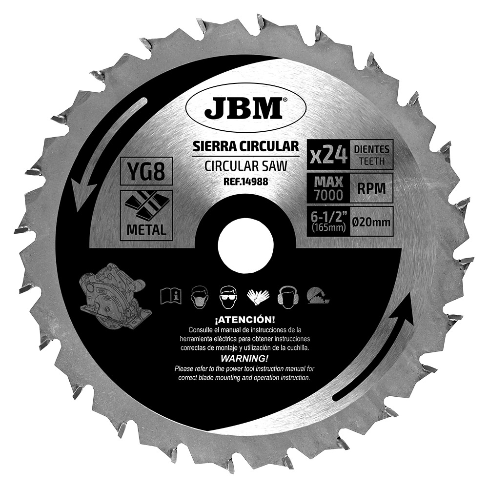 SERRA CIRCULAR, 24 DENTES, 165 MM, PARA METAL. PARA REF. 60007