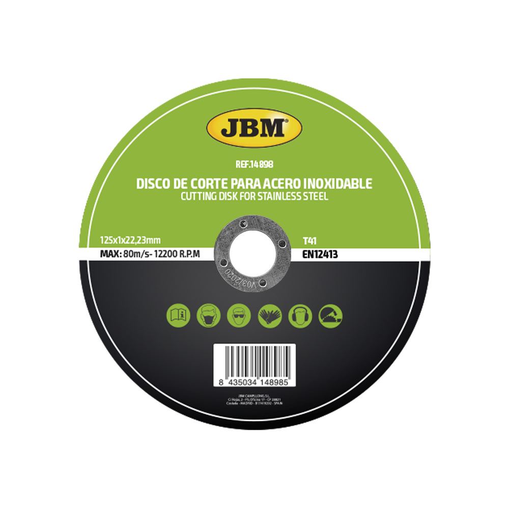 T41 DISCO DE CORTE EM AÇO INOX, 125 X 1 MM