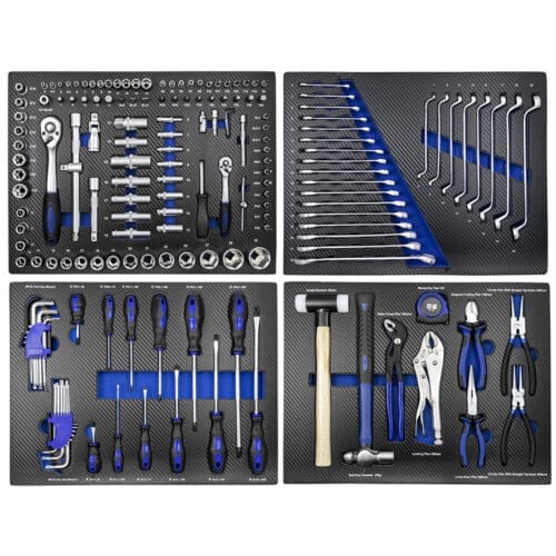 CONJUNTO DE 4 MÓDULOS DE CARBONO EVA PARA FERRAMENTAS - AZUL