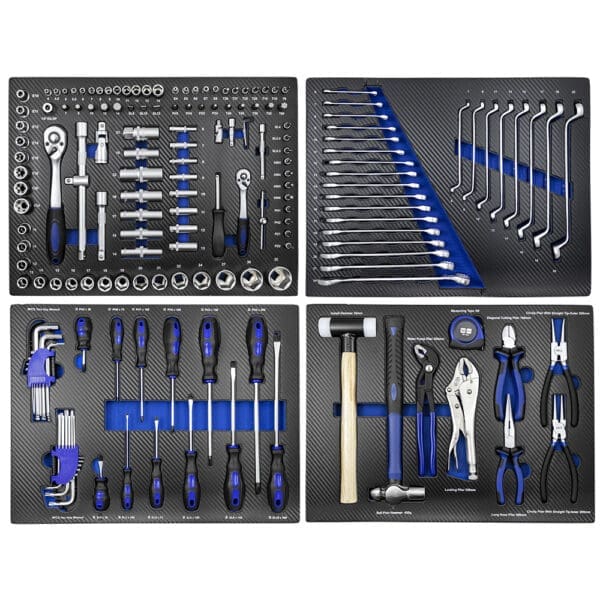 CONJUNTO DE 4 MÓDULOS DE CARBONO EVA PARA FERRAMENTAS - AZUL