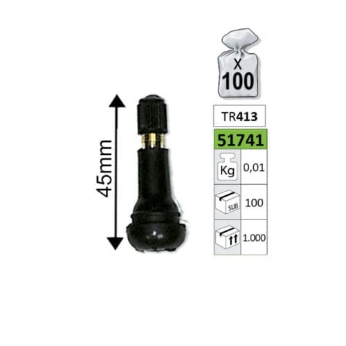 VÁLVULAS PARA PNEUS TR413 45MM